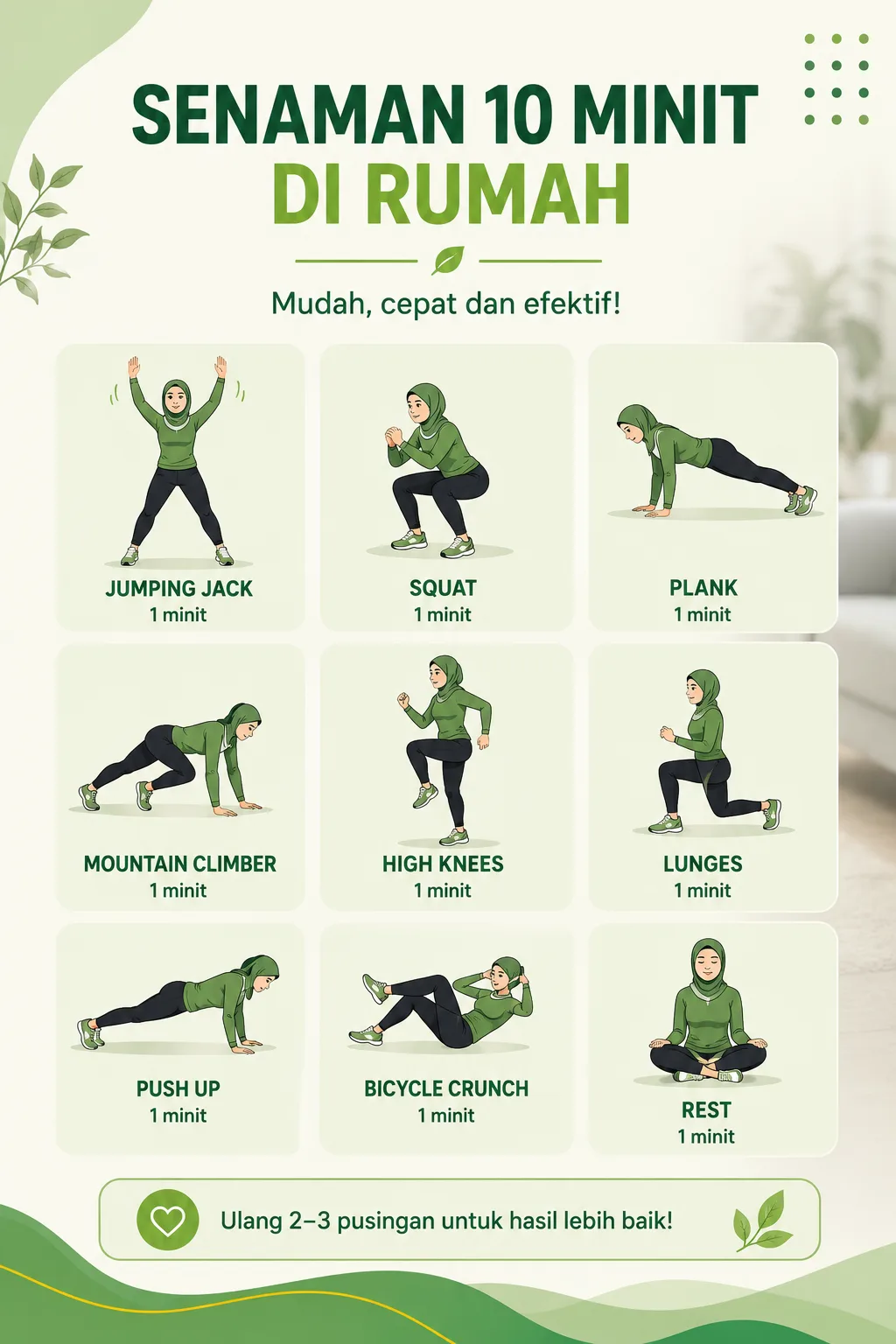 Senaman 10 Minit Tanpa Peralatan