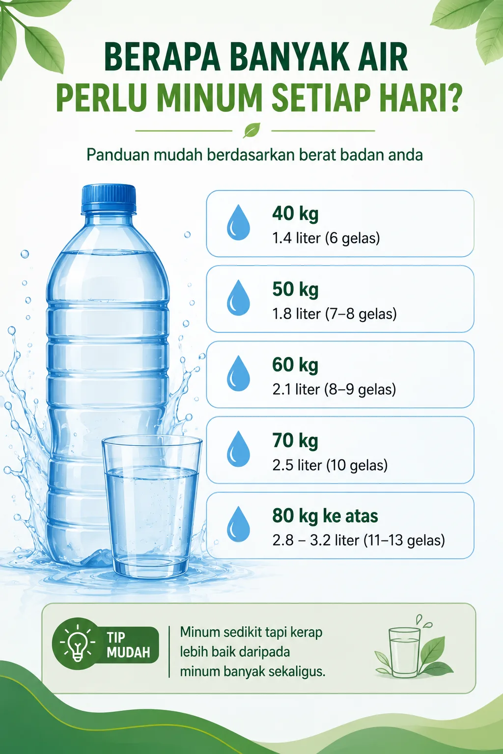 Berapa Banyak Air Perlu Minum Setiap Hari?